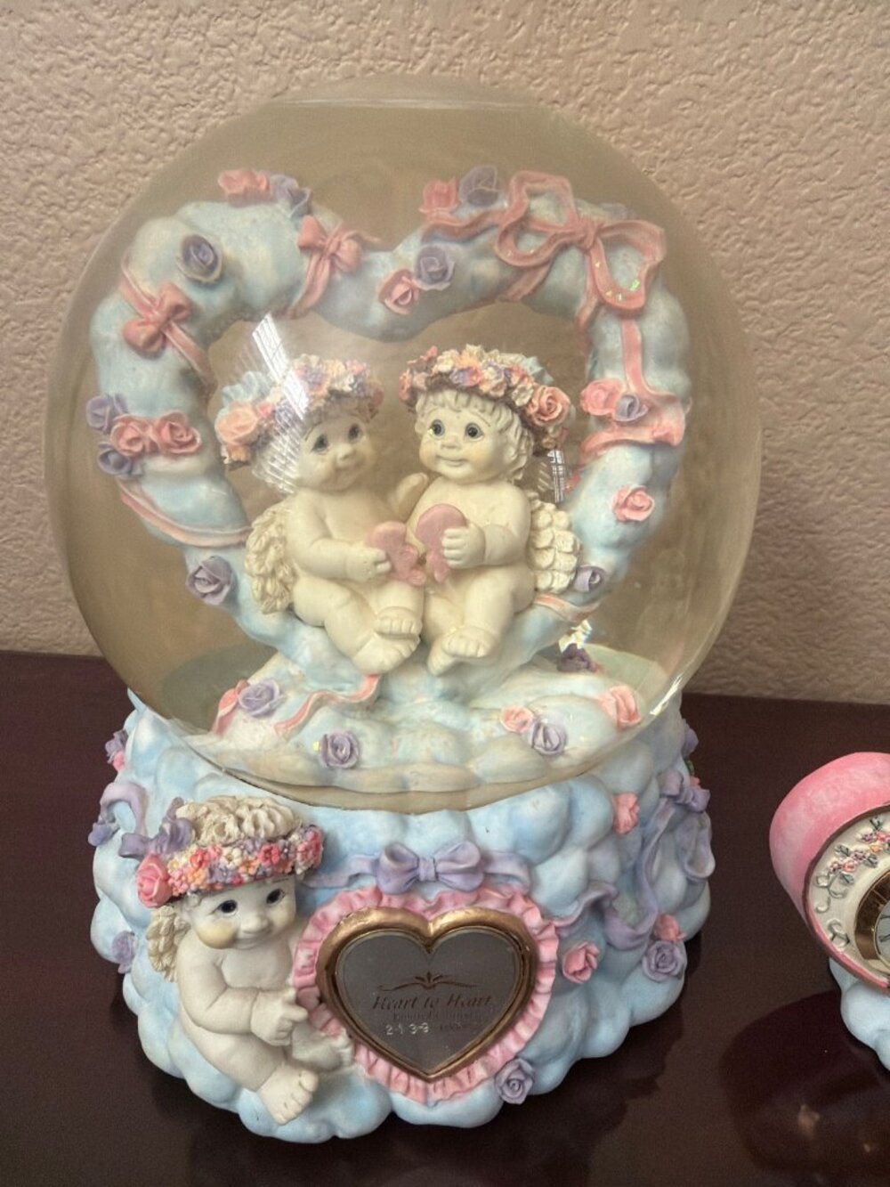 2 X Dreamsicles Heart to Heart Musical Water Globe & Pocket Watch Clock Set 2000 - Picture 3 of 15